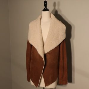 Cavalini Tan Jacket / Sweater - Sherpa Collar